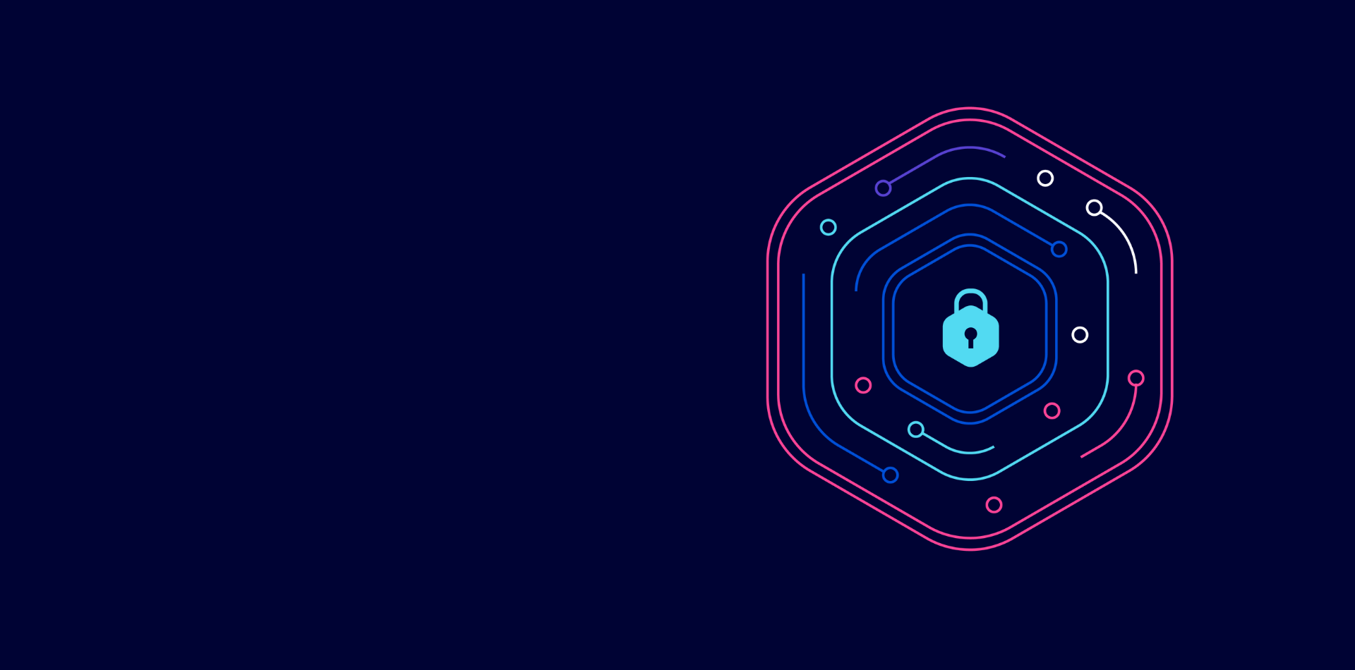 Padlock within hexagons