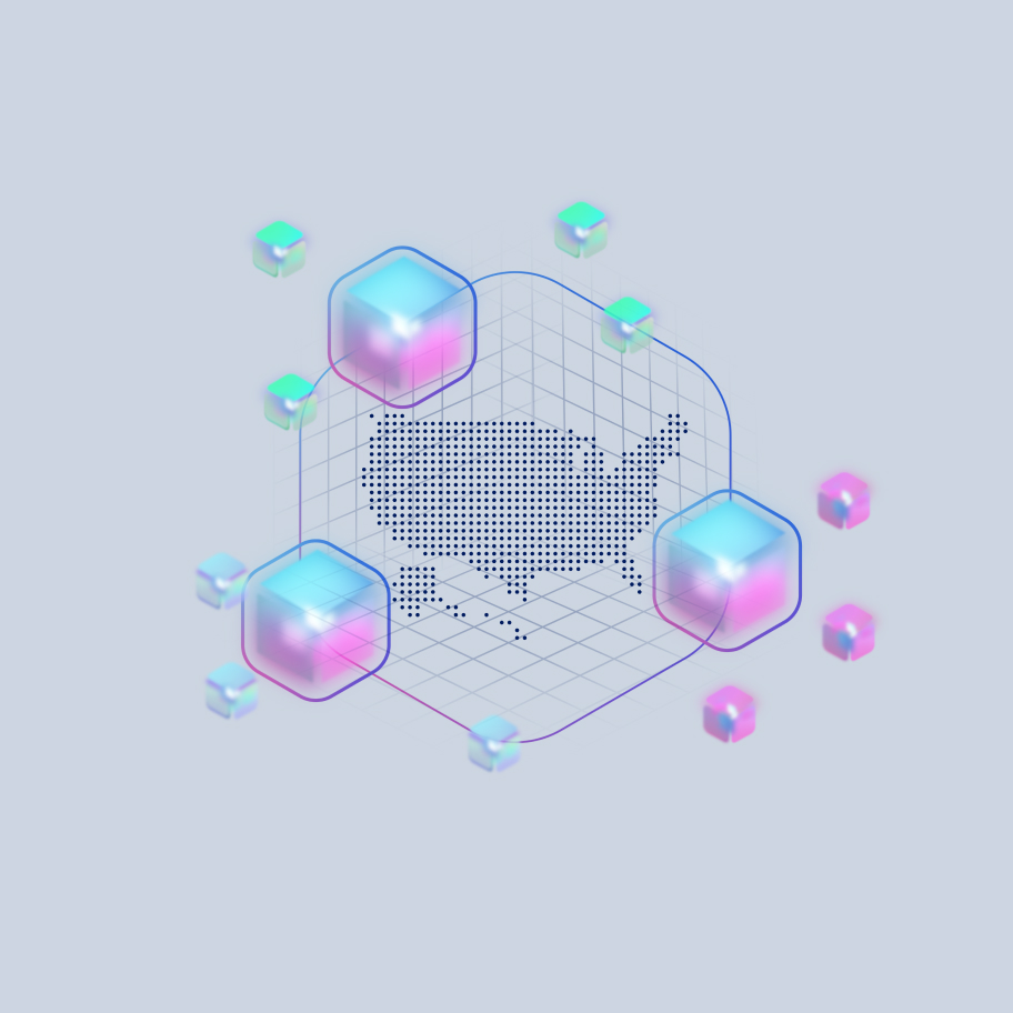 ARPANET-H logo of the U.S. surrounded by colored 3D hexagons.